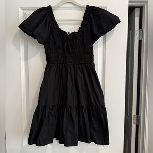 GAP Black Ruffled Smock Dress Mini